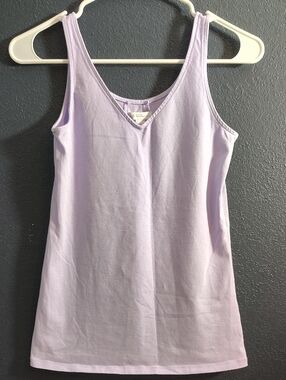 J. Jill Lavender V-Neck/Scoop Reversible Knit Tank Top